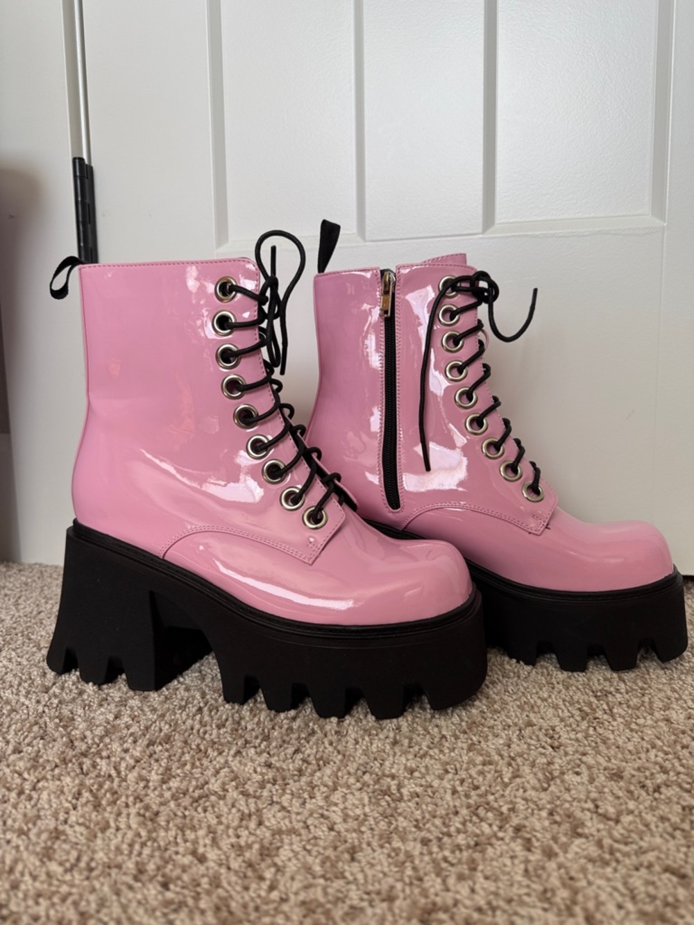 NEW - Lamoda Rave Pink Platform Ankle Boots - Women’s size 9